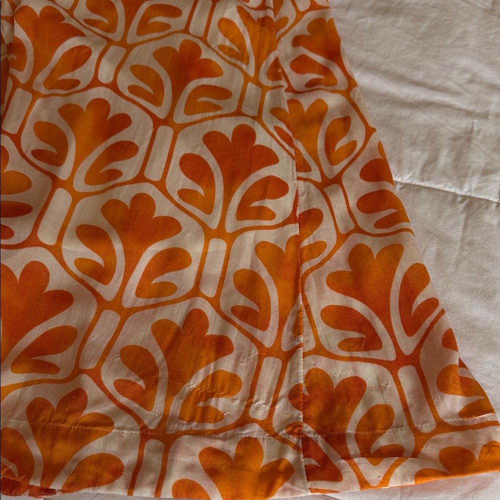 Anthropologie Orange and Cream Floral-Print Long Sleeve Maxi Dress - Picture 13 of 13